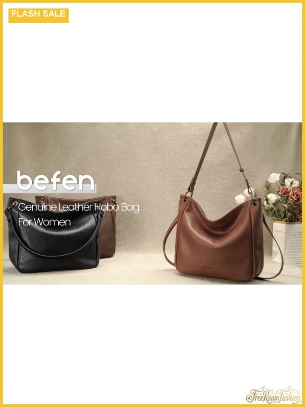 Genuine Leather Hobo Crossbody Bag Women Soft Vintage Purse Shoulder 2 Straps